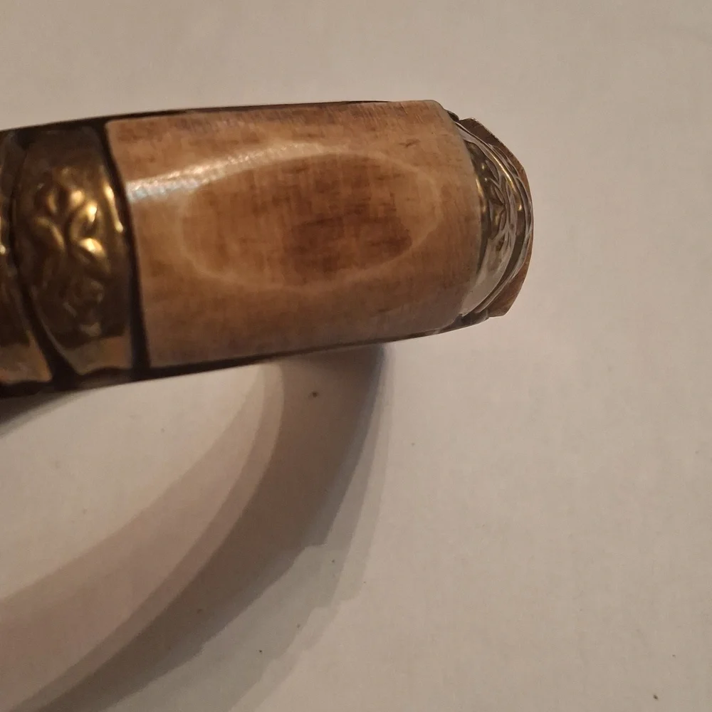 Gold and Brown Wearable Tech Bracelet